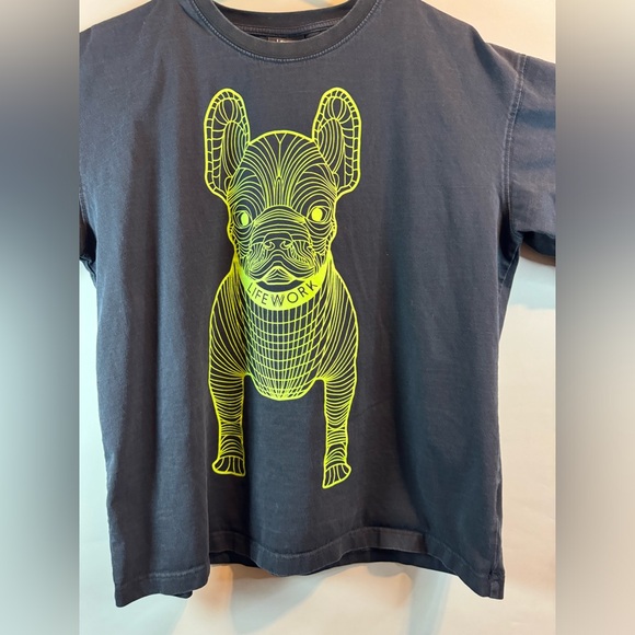 Lifework Big Radog Black /Green T Shirt Size Medium Crew Neck Short Sleeve - Picture 2 of 16